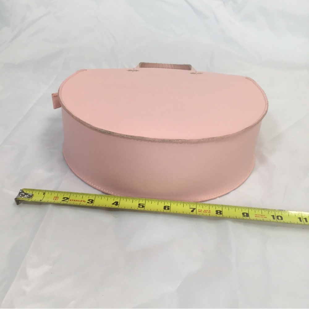 Clare V. Alistair Pink Leather Round Removable Crossbody Gold Zip 9.5” Circle - Picture 12 of 14